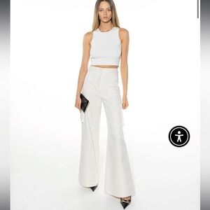 Torn By Ronny Kobo Tweed Wife Leg Trouser Pants - The Bernee Pant Large in Stone